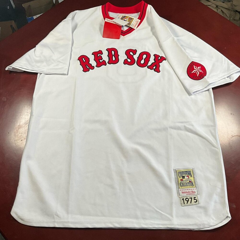 100% Authentic Mitchell & Ness 1975 Carl Yastrzemski Boston Red Sox Jersey (XXL) - Picture 2 of 8